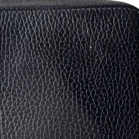 Gucci Interlocking G Zip Around Long Wallet Black Leather Gold Hardware